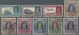 O Indien - Konventionalstaaten: JIND 1937-38: KGVI. Complete Set Of 18 Up To 25r., Fine Used. A VERY SCARCE SET USED. (S - Altri & Non Classificati