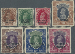 O Indien - Konventionalstaaten: JIND-Officials 1937-40: KGVI. Complete Set Of 7 Up To 10r., Optd. "JIND STATE/SERVICE", - Other & Unclassified