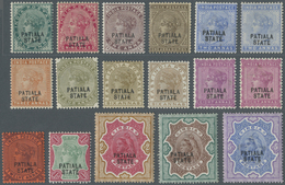 * Indien - Konventionalstaaten: PATIALA 1891-96: QV Complete Set Of 14 Plus Three Colour Shades, Mint Lightly Hinged, Fr - Other & Unclassified