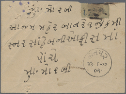 Br Indien - Feudalstaaten: MORVI 1932: Unpaid Cover Franked With Perforated "1 ANNO LEYO" (= Collect 1 Anna) Postage Due - Altri & Non Classificati