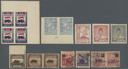 (*)/O/ Indonesien - Vorläufer: 1943/48, The Assembly Of Better Early Materials, Inc. 20 S. Blue/red Proof Corner Block-4 - Indonesia