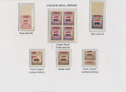 (*)/ Indonesien - Vorläufer: 1945, Indonesia Merdeka Series, Colour Trials Proofs Inc. Final Colours, Study On Page: Ros - Indonésie
