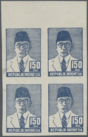 (*) Indonesien - Vorläufer: 1946 (ca.), 150 Sen Blue, An Imperforated Top Margin Block-4, Unused No Gum As Issued. - Indonésie