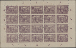 (*) Indonesien - Vorläufer: 1949, Revolution Period In Java, 200 Sen Mauve Perforated, Complete Sheet Of 20, Showing Var - Indonesia