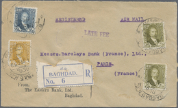 Br Irak: 1932. Registered Air Mail Envelope Written From The ‘Eastern Bank, Bagdad' Addressed To France Bearing SG - Iraq