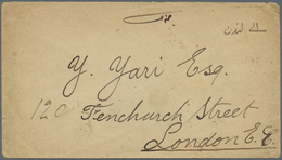 Br Iran: 1891, 7c. Grey Single On Reverse Of Cover From Teheran To London With Arrival Mark, Tiny Border Toned, Some Cor - Iran