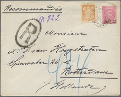 GA Iran: 1892. Registered Postal Stationery Envelope 6c Pink Upgraded With Yvert 65, 1c Black (on Reverse) And Yvert 70, - Iran