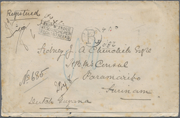 Br Iran: 1895. Registered Envelope (opened For Display,faults) Addressed To Surinam, Netherlands West Lndies Bearing Per - Iran