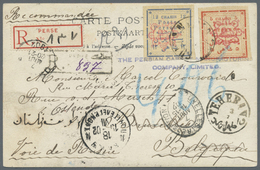 Br Iran: 1902. Registered Photographic Post Card Written From The 'Persian Carpet Company' Addressed To Belgium Bearing - Iran
