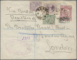 GA Iran: 1904. Registered Postal Stationery Envelope 12c Carmine Upgraded With Yvert 199, 1c Violet, Yvert 201, 3c Green - Iran