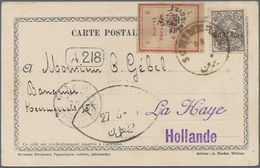 Br Iran: 1906. Picture Post Card Of 'Caravan Train' Addressed To Holland Bearing 'Controle' Yvert 223, 2c Grey And Yvert - Iran