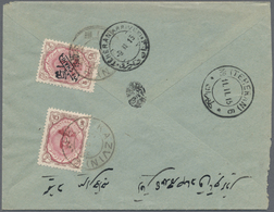 Br Iran: 1915. Envelope (small Faults) Addressed To Yezd Bearing Yvert 305, 5ch Carmine And Yvert 356, 1ch On 5ch Carmin - Iran