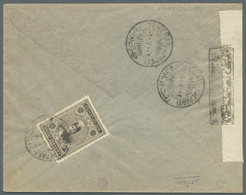 Br Iran: 1924. Censored Envelope Addressed To Teheran Bearing Yvert 462, 6ch Grey/black Tied By Recht (Depart) Double Ri - Iran