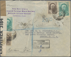 Br Iran: 1941. Registered Envelope Addressed To London Bearing Persia Yvert 641, 50d Brown (2) And Yvert 644, 1r Turquoi - Iran