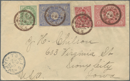 Br Japan: 1898. Envelope Addressed To Iowa Bearing 'Koban' SG 113, 1s Green, SG 126, 2s Carmine, SG 127, 5s Ultramarine - Altri & Non Classificati