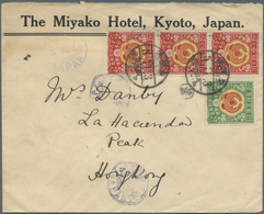 Br Japan: 1916. Envelope Headed 'The Miyako Hotel, Kyoto, Japan' Addressed To Hong Kong Bearing SG 189, 1½s Green, Red A - Other & Unclassified