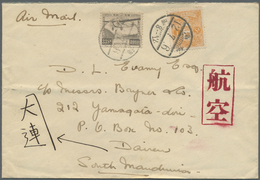 Br Japan: 1937. Air Mail Envelope Addressed To Dairen, South Manchuria Bearing Japan Yvert 246a, 1s Orange And Air Mail - Autres & Non Classés
