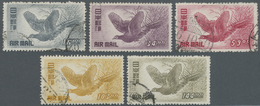 O Japan: 1950, Airmail Pheasant 16-144 Y., Complete Set, Used, Fine 1950, 16-144 Y. Flugpostmarken Buntfasan, Kompletter - Autres & Non Classés