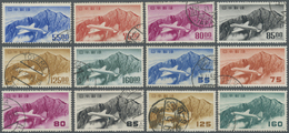 O Japan: 1952, Airmail Tatejama 55-160 Y., Two Complete Sets, Used, Fine 1952, 55-160 Y. Flugpostmarken Flugzeug über Ta - Autres & Non Classés