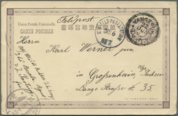 GA Japanische Post In China: 1898, UPU Card 4 S. Canc. "YANGTSUN 22 JUN 01", Also German FPO No. 7 30/6 To Germany W. 18 - 1943-45 Shanghai & Nankin