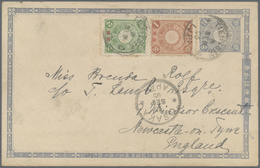 GA Japanische Post In China: 1905. Japan Postal Stationery Card 1½s Blue Written From 'German 1st East Asiatic Inf. Tien - 1943-45 Shanghai & Nankin