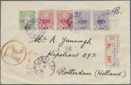 Br Japanische Post In China: 1920. Registered Envelope Addressed To Holland Bearing Japanese Post Office In Shanghai SG - 1943-45 Shanghai & Nanchino