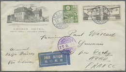 Br Japanische Post In Korea: 1930. Air Mail Envelope On Illustrated 'Chosen Hotel, Keijo' Envelope Addressed To France B - Franchigia Militare