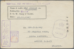 Br Japanische Verwaltung Von Taiwan: 1943. Prisoner Of War 2nd Taiwan Card (Name & Rank) Dated '22/11/1943' Headed 'Serv - 1945 Occupation Japonaise