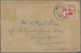 Br Japanische Besetzung  WK II - Burma: 1943. Envelope (small Fautls) Addressed To Kungyangon Bearing SG J76, 5c Carmine - Myanmar (Birmanie 1948-...)