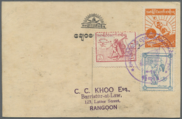 Br Japanische Besetzung  WK II - Burma: 1943. Commemorative Post Card Addressed To Raugoon Bearing 'lndependence Issue' - Myanmar (Burma 1948-...)
