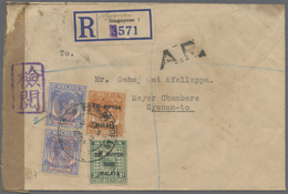 Br Japanische Besetzung  WK II - Malaya: General Issues, 1942, Small Red Seal On Straits KGVI 15 C. (pair, One RC.) With - Malesia (1964-...)