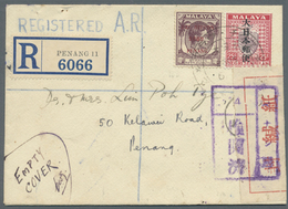 Br Japanische Besetzung  WK II - Malaya: 1945. Registered, Advice Of Receipt Envelope Addressed To Penang Bearing SG J82 - Malesia (1964-...)