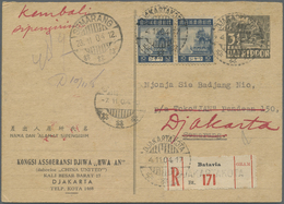 GA Japanische Besetzung  WK II - NL-Indien / Java / Dutch East Indies: 1942, Double Card 3 1/2 C. Size 147x105 Mm, Quest - Indonésie