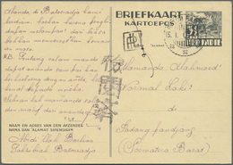 GA Japanische Besetzung  WK II - NL-Indien / Sumatra / Dutch East Indies: Palembang, 1942, Boxed Seal On Card 3 1/2 C. U - Indonésie