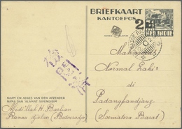 GA Japanische Besetzung  WK II - NL-Indien / Sumatra / Dutch East Indies: Palembang, 1942, Seal With 2 On Card 3 1/2 C. - Indonésie