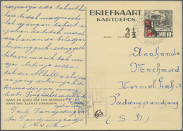 GA Japanische Besetzung  WK II - NL-Indien / Sumatra / Dutch East Indies: Revaluation, 1943, 3 1/2 In Black On Card 3 1/ - Indonesia