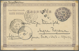 GA Japan - Ganzsachen: 1898, UPU Card 4 S. Canc. "YOKOHAMA 26 AUG 02" Via Hong Kong, Aden And French Mail Steamer "NOUME - Postcards