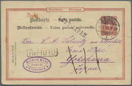 GA Japan - Besonderheiten: 1889. German Postal Stationery Card 10 Pf Red Written From Elberfeld To The Grand Hotel, Yoko - Altri & Non Classificati
