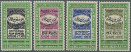 * Jemen: 1947, Prince's Flight To United Nations, Black Overprint, Complete Set Of Four Values Mint O.g. With Hinge Remn - Yémen