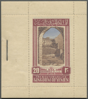 ** Jemen: 1952, Definitives "Buildings", 12b. "Wadi Dhar" And 20b. "Ibb Castle", Proof Booklet With Twelve Panes, Six Of - Yémen