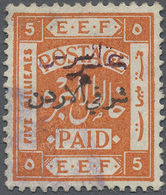 O Jordanien: 1922, 5/10 P. On 5 M. Orange Light Cancelled, Showing Overprint In Violet, Fine, Michel Catalogue Unpriced, - Jordanie