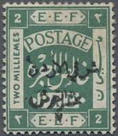 * Jordanien: 1922, 3/10 P. Instead Of 2/10 P. On 2 M. Blueishgreen, Mint Hinged, Signed Eid, SG Catalogue Value 120 GBP - Giordania