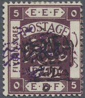 * Jordanien: 1923, 5/10 P. On 5 P. Violet With Double Violet Handstamp And Normal Black Overprint, Mint Hinged, Only Few - Giordania