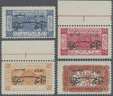 * Jordanien: 1925, Four Values Hejaz Issue Showing Variety Inverted Overprinted "Government Of East 1343", Mint Hinged, - Jordan