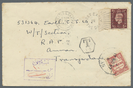 Br Jordanien: 1937. Envelope Bearing Great Britain SG 464, 1½d Brown Tied By 'Post Early In The Day' Slogan Addressed To - Jordan