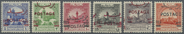 ** Jordanien: 1953/1956, Compulsory Surtax Stamps Surcharged With New Values And Additional Bilingual Opt. 'POSTAGE' Com - Jordan