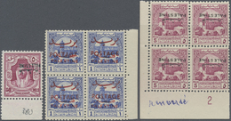 ** Jordanische Besetzung Palästina: 1948, 50 M Brownishlilac And 5 M Lilac Showing Inverted Overprints, Fine Group - Jordan