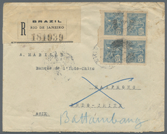 Br/ Kambodscha: 1922. Registered Envelope Addressed To The 'Bank Of Indo-China, Haiphong' Bearing Brazil Yvert 173, 200r - Cambodia