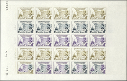 ** Kambodscha: 1960, Issue "Inauguration Of The Port Of Sihanoukville", 20 Riel, Cpl. Imperforated Sheet Of 25 Color Pro - Cambodia