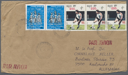 Br Kambodscha: 1990, Football Definitive 300 R./5 R. With Uprate 10 R. Air Mail Resp. 1.20 Space Or 1.20 Fox On Commerci - Cambodge